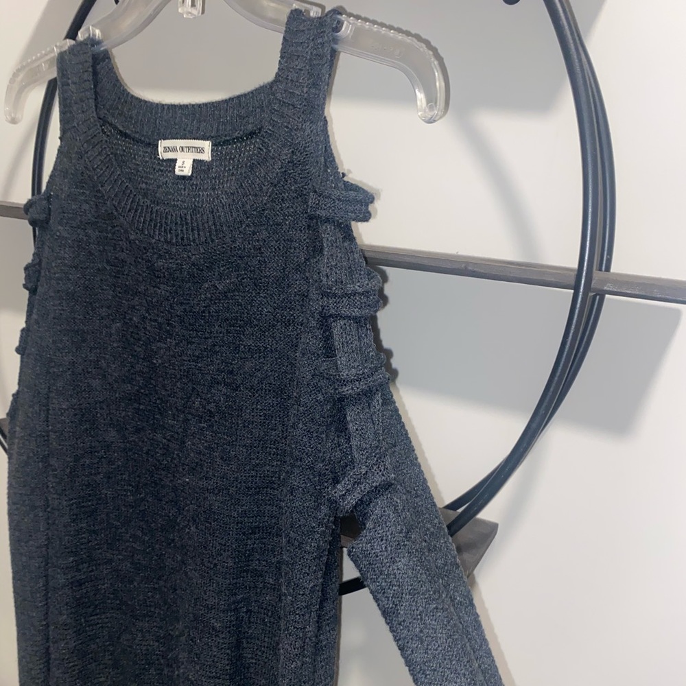 Deep Charcoal Cutout Sweater
